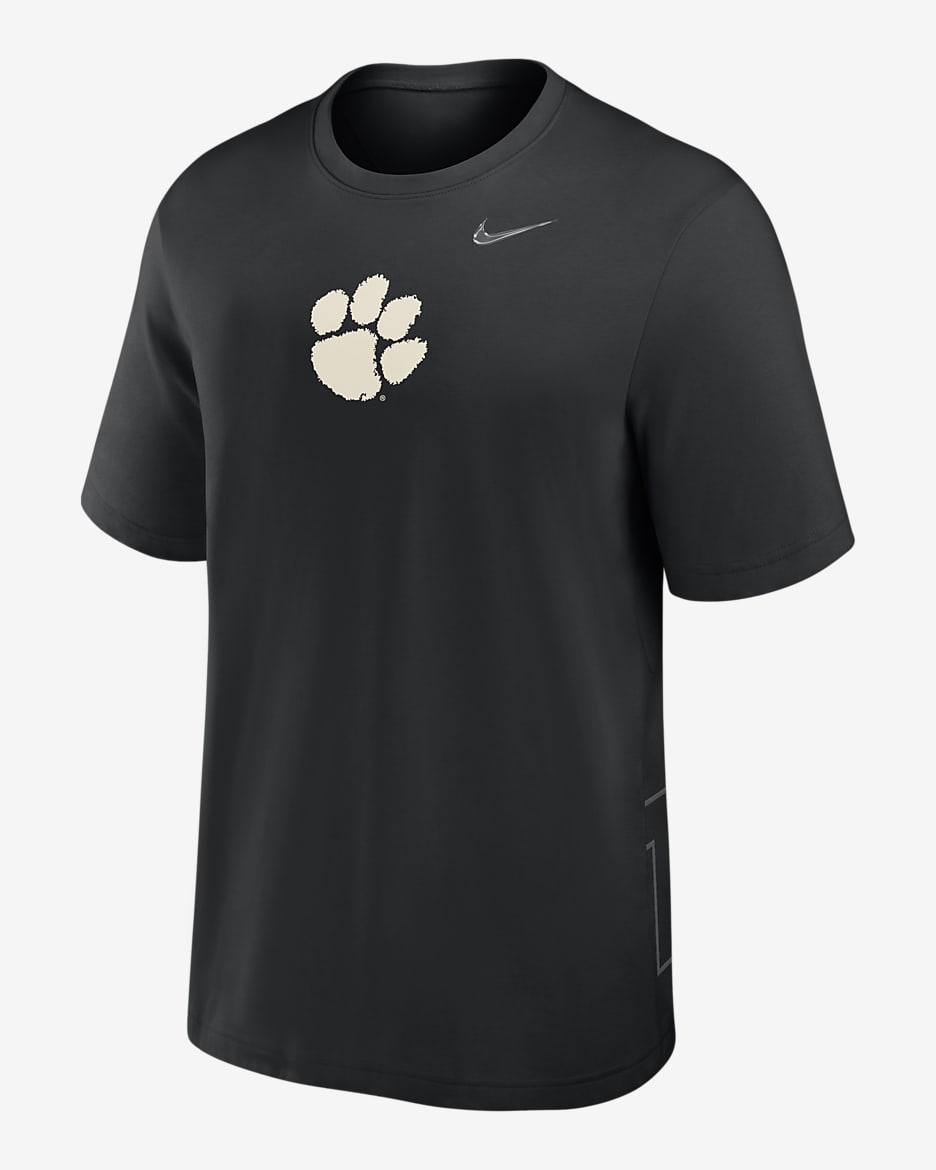 Playera universitaria Nike Dri-FIT para hombre Clemson Tigers Performance Primary Statement - Negro