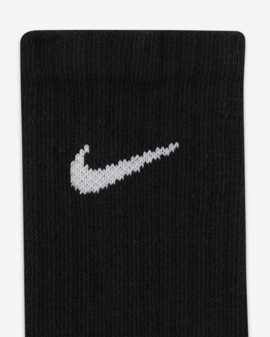 Nike Everyday Kids' Cushioned Crew Socks (6 Pairs) - Black/White