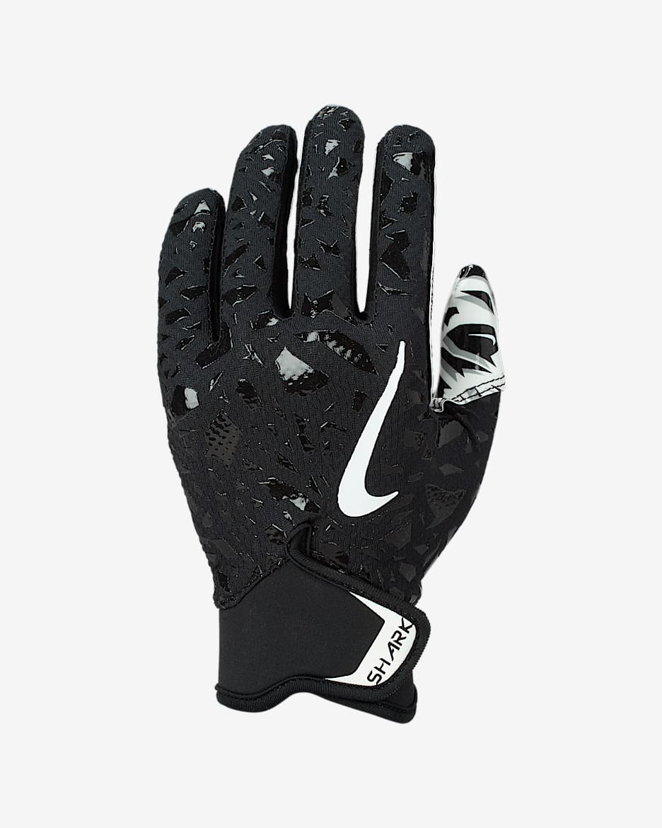 Guantes de fútbol americano para niños talla grande (1 par) Nike Shark 2.0 - Negro/Blanco