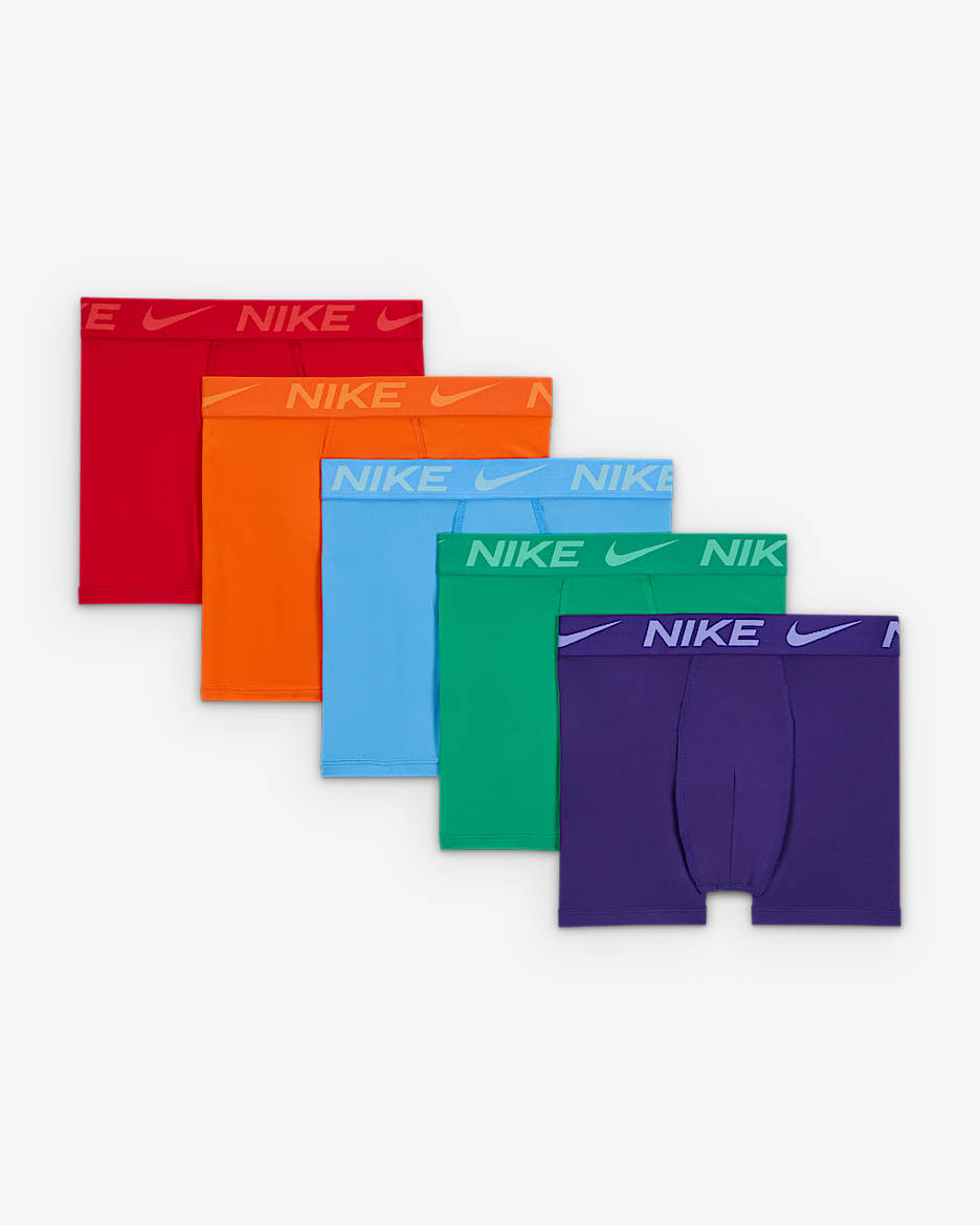 Nike Dri-FIT Big Kids' Color Pop Boxer Briefs (5-Pack) - University Red