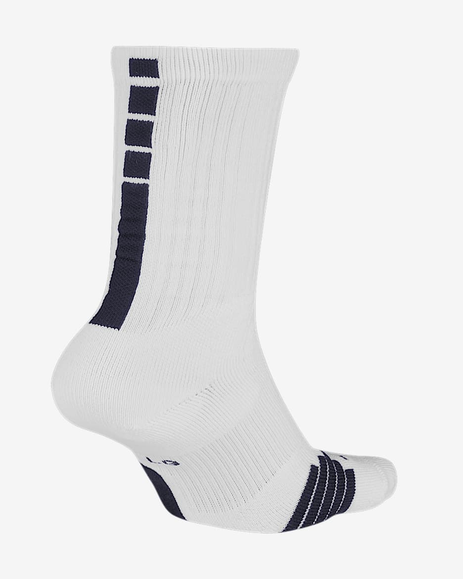Nike Elite Crew Basketball Socks - White/College Navy/College Navy