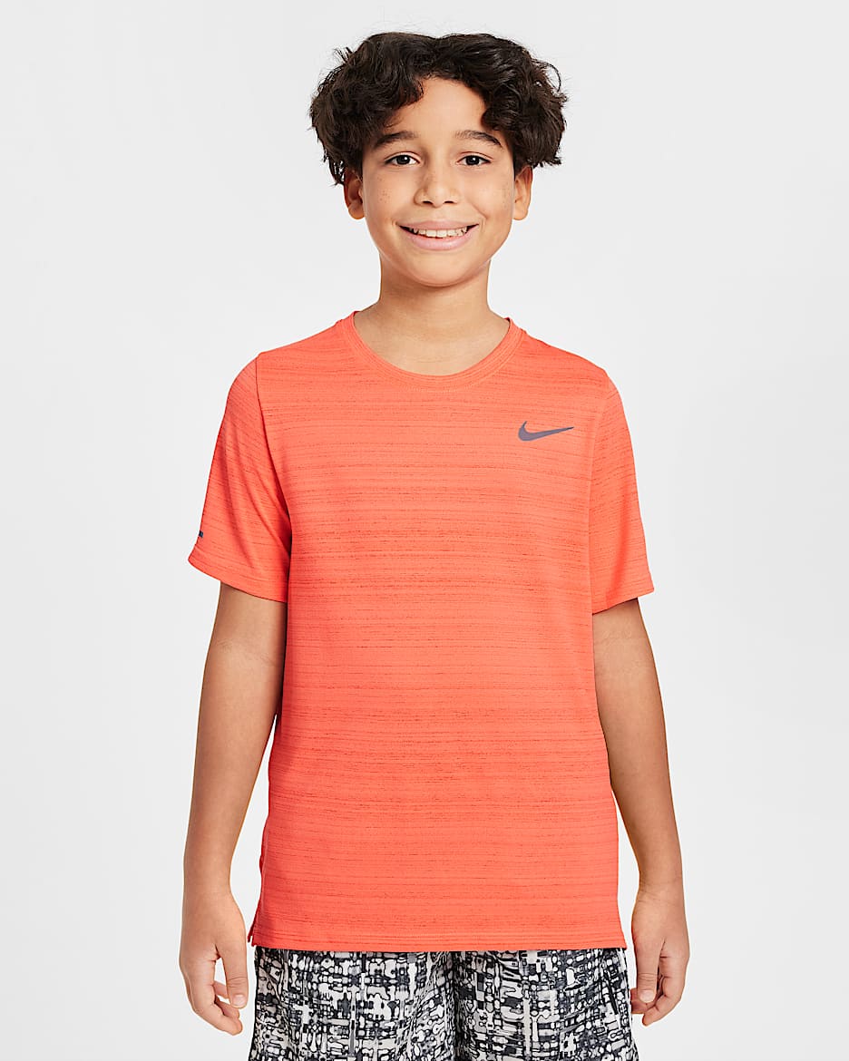 Haut de training Nike Dri-FIT Miler pour ado (garçon) - Light Wild Mango