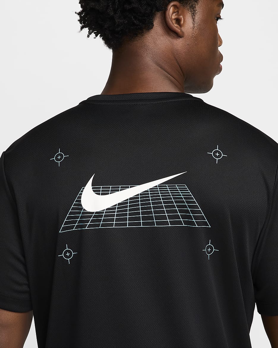 Haut de running à manches courtes et motifs Nike Miler pour Homme - Noir