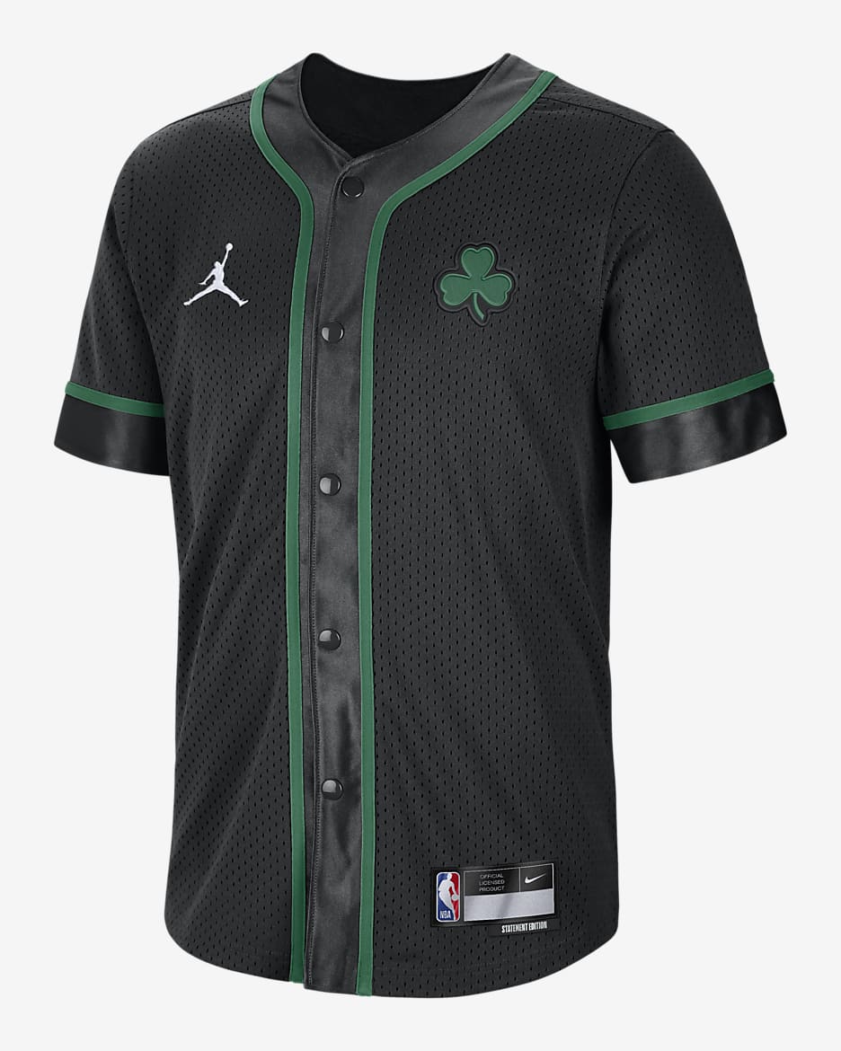 Boston Celtics Statement Edition Men's Jordan Dri-FIT NBA Short-Sleeve Top - Black/Clover/White