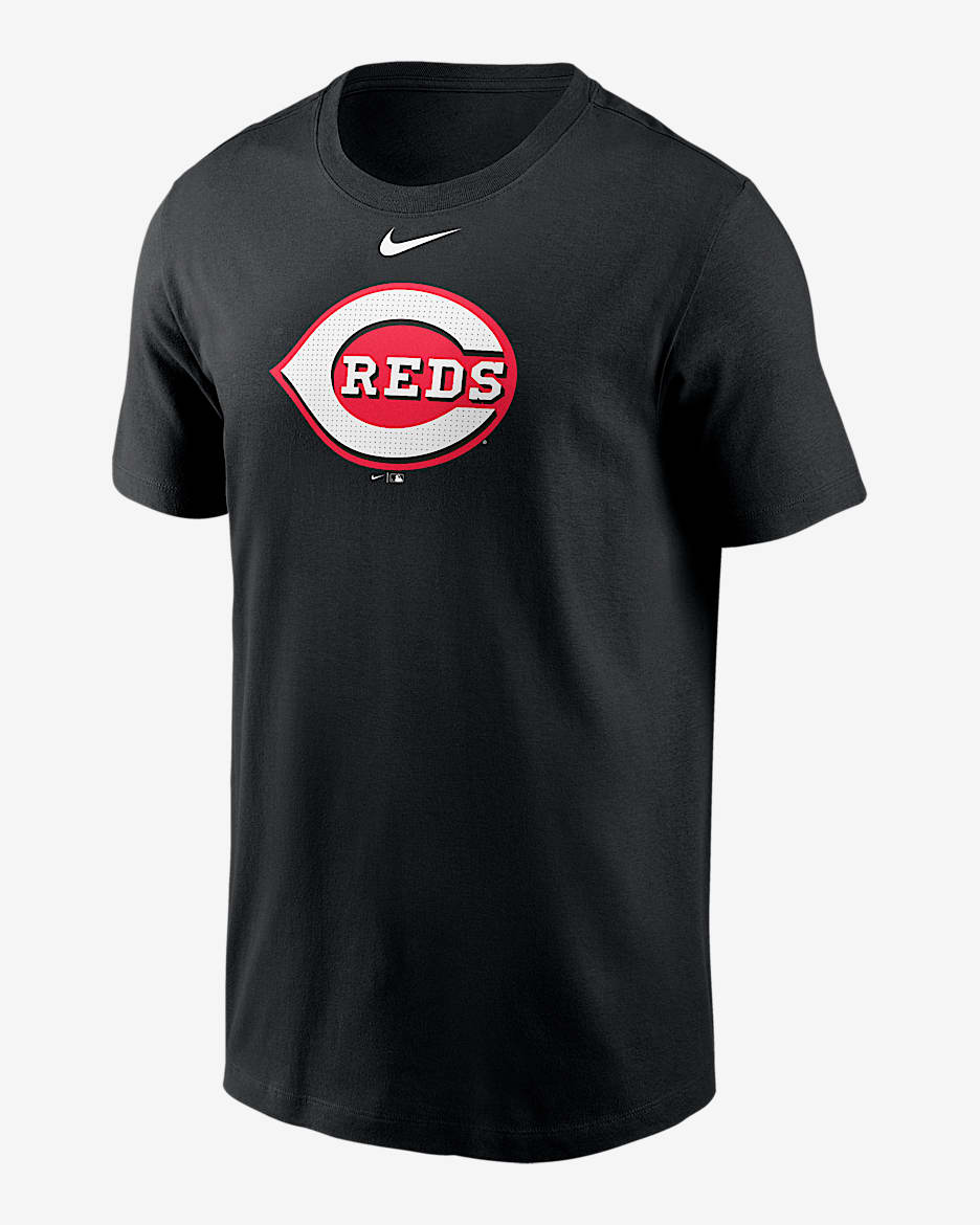 Playera Nike de la MLB para hombre Cincinnati Reds Fuse Large Logo - Negro