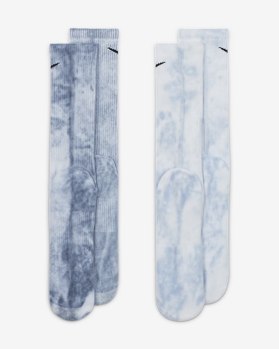 Nike Everyday Plus Cushioned Tie-Dye Crew Socks (2 Pairs) - Multi-Color