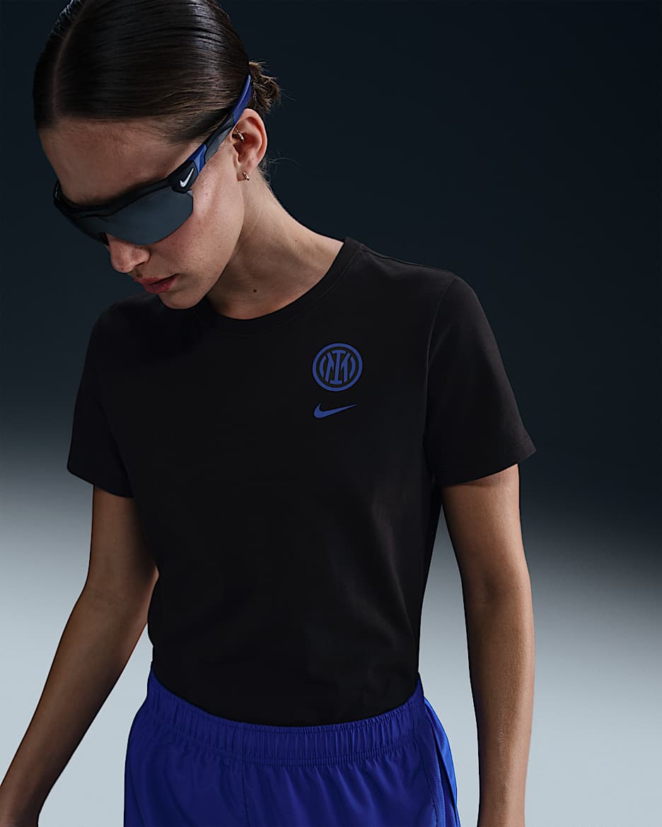 Inter Milan Supporter Women's Nike Football T-Shirt - Black