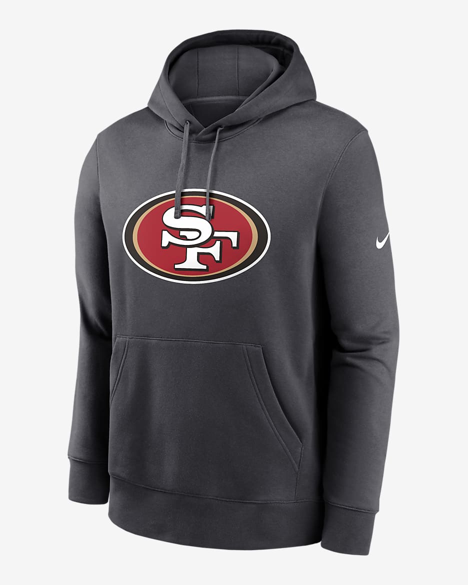 Sudadera con gorro sin cierre Nike de la NFL para hombre San Francisco 49ers Club Logo - Antracita