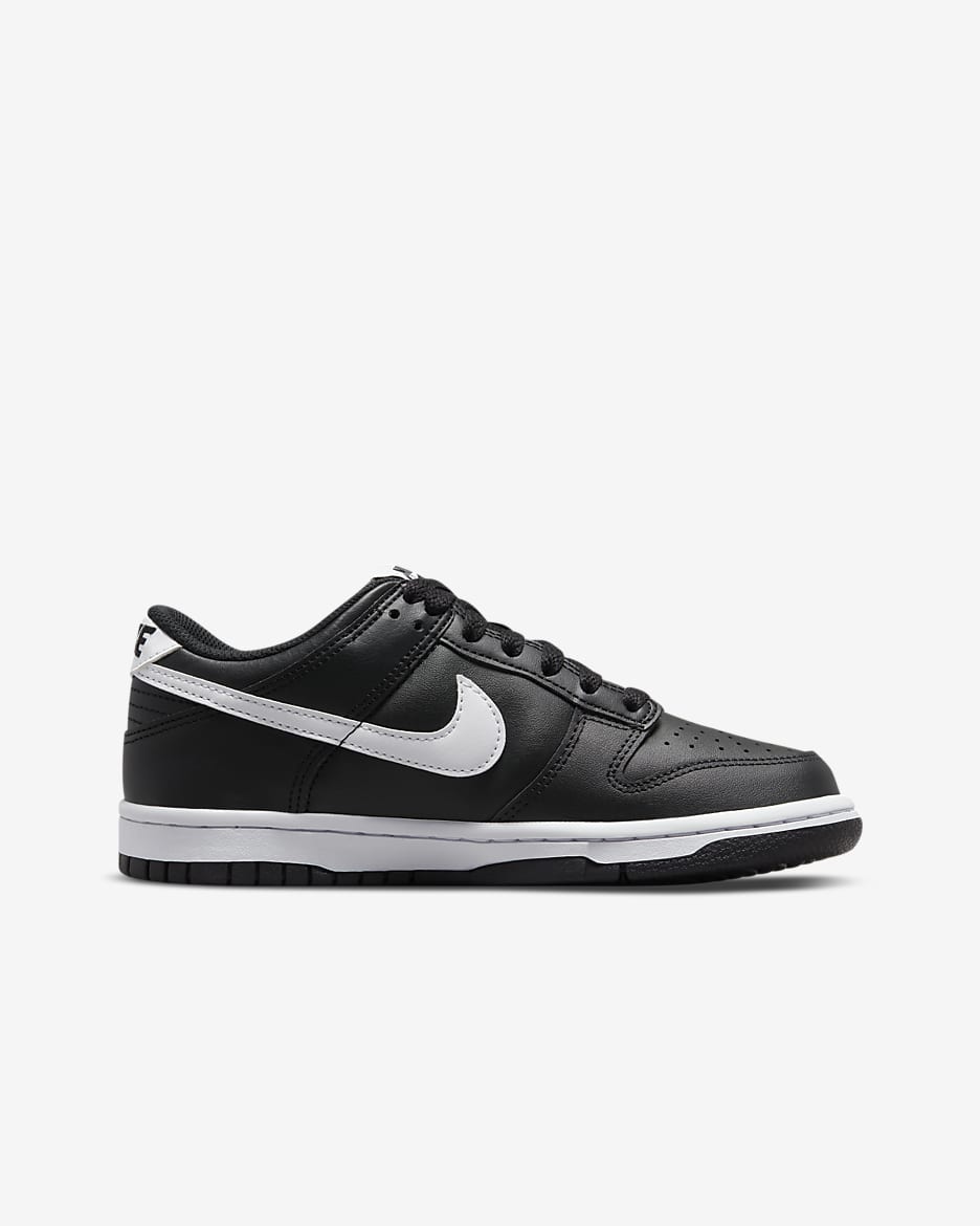 Nike Dunk Low Older Kids' Shoes - Black/Black/White/White