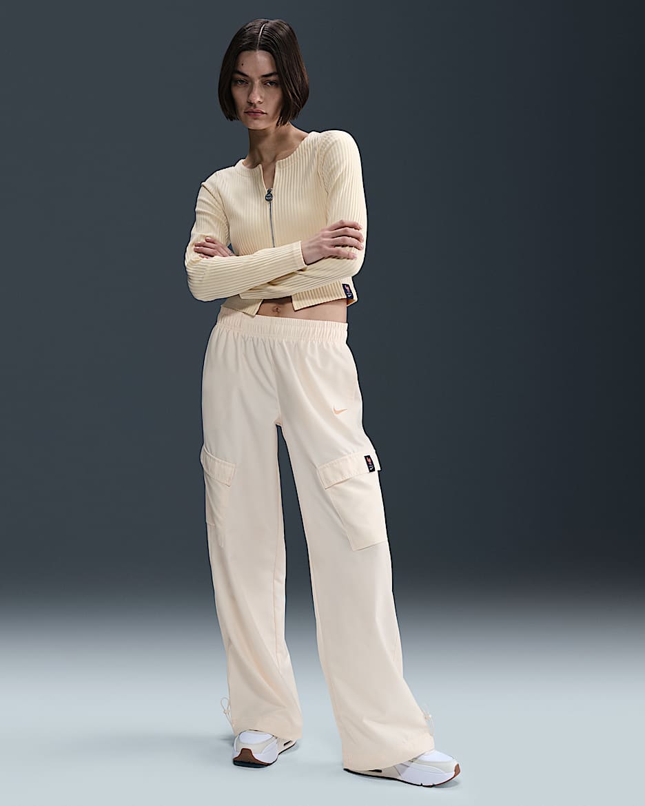 FFF Nike Dokuma Kadın Kargo Futbol Eşofman Altı - Pale Ivory/Pale Vanilla