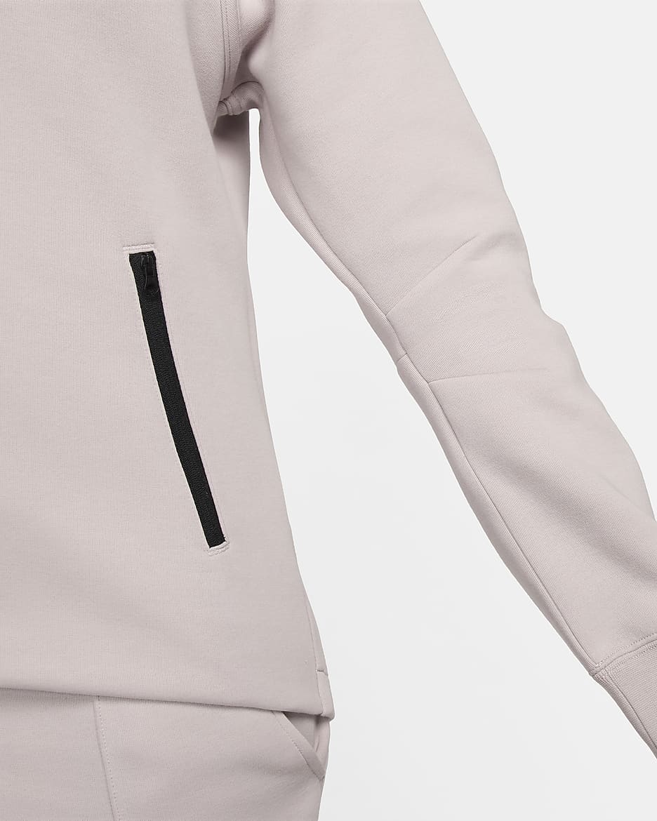 Nike Sportswear Tech Fleece Windrunner–hættetrøje med lynlås til kvinder - Platinum Violet/sort