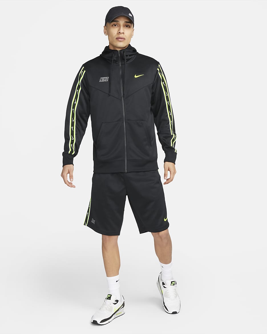 Nike Sportswear Repeat Herren-Kapuzenjacke - Schwarz/Schwarz/Volt