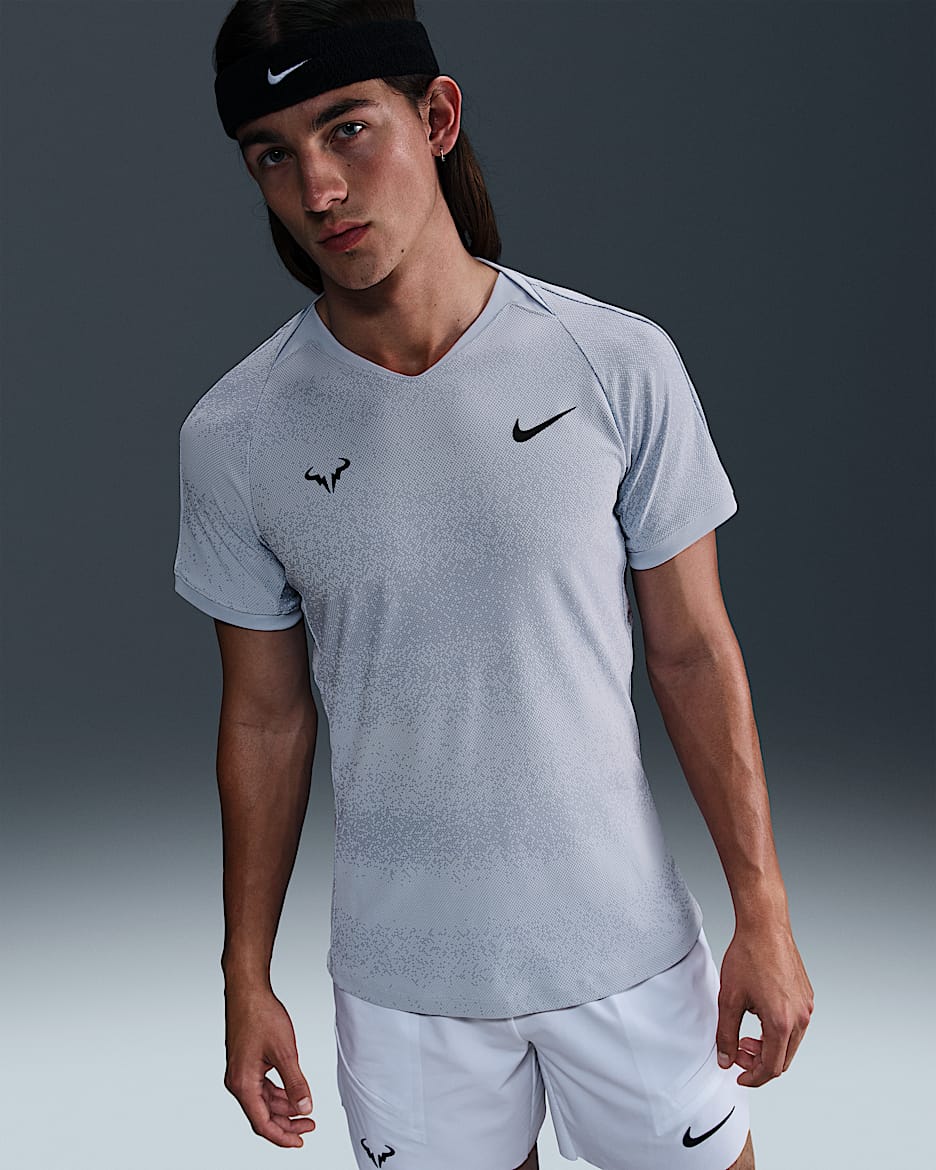 Rafa Dri-FIT ADV Kısa Kollu Erkek Tenis Üstü - Ghost/World Indigo/Siyah
