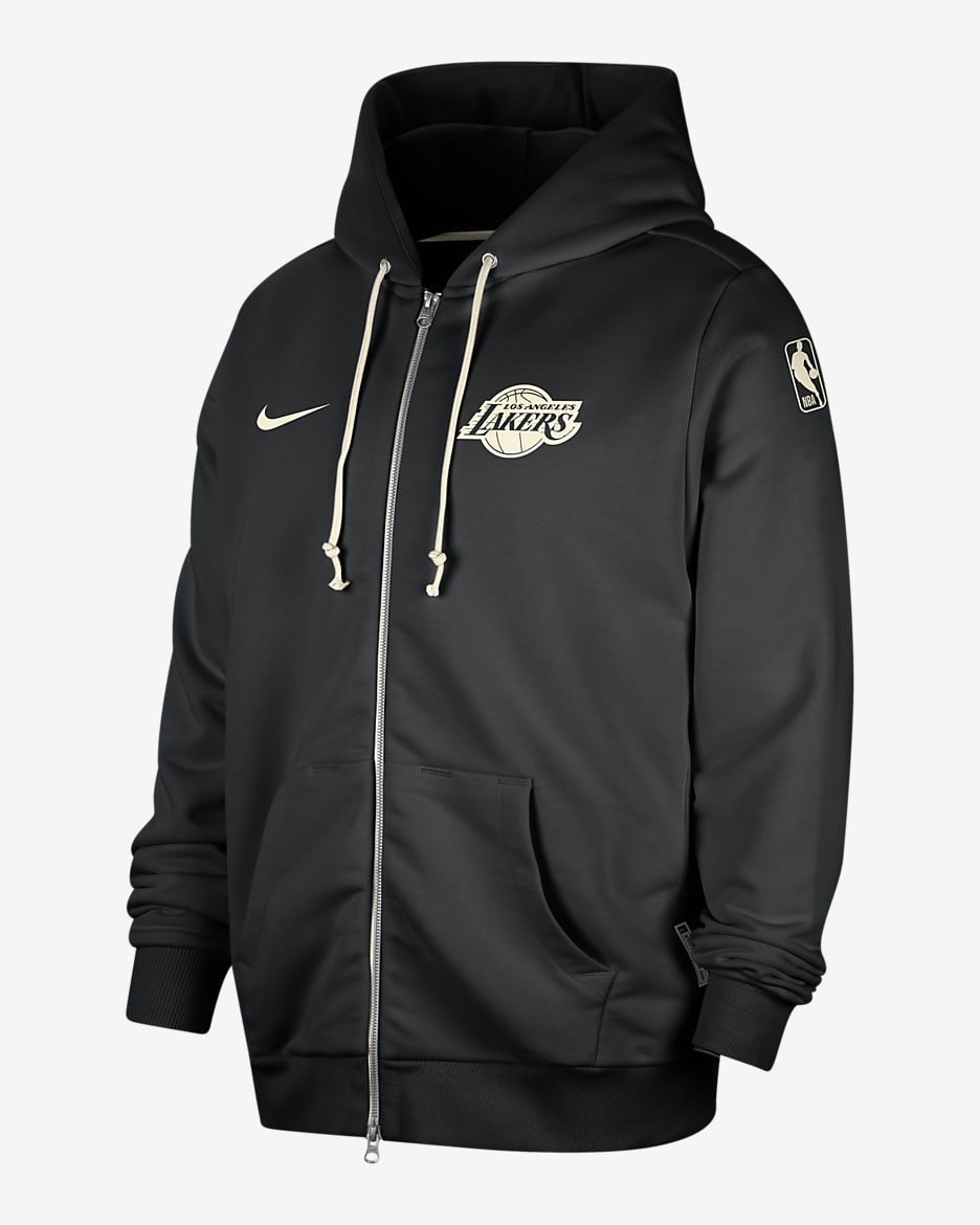 Los Angeles Lakers﻿﻿ Standard Issue Men's Nike Dri-FIT Full-Zip Hoodie - Black/Pale Ivory/Coconut Milk