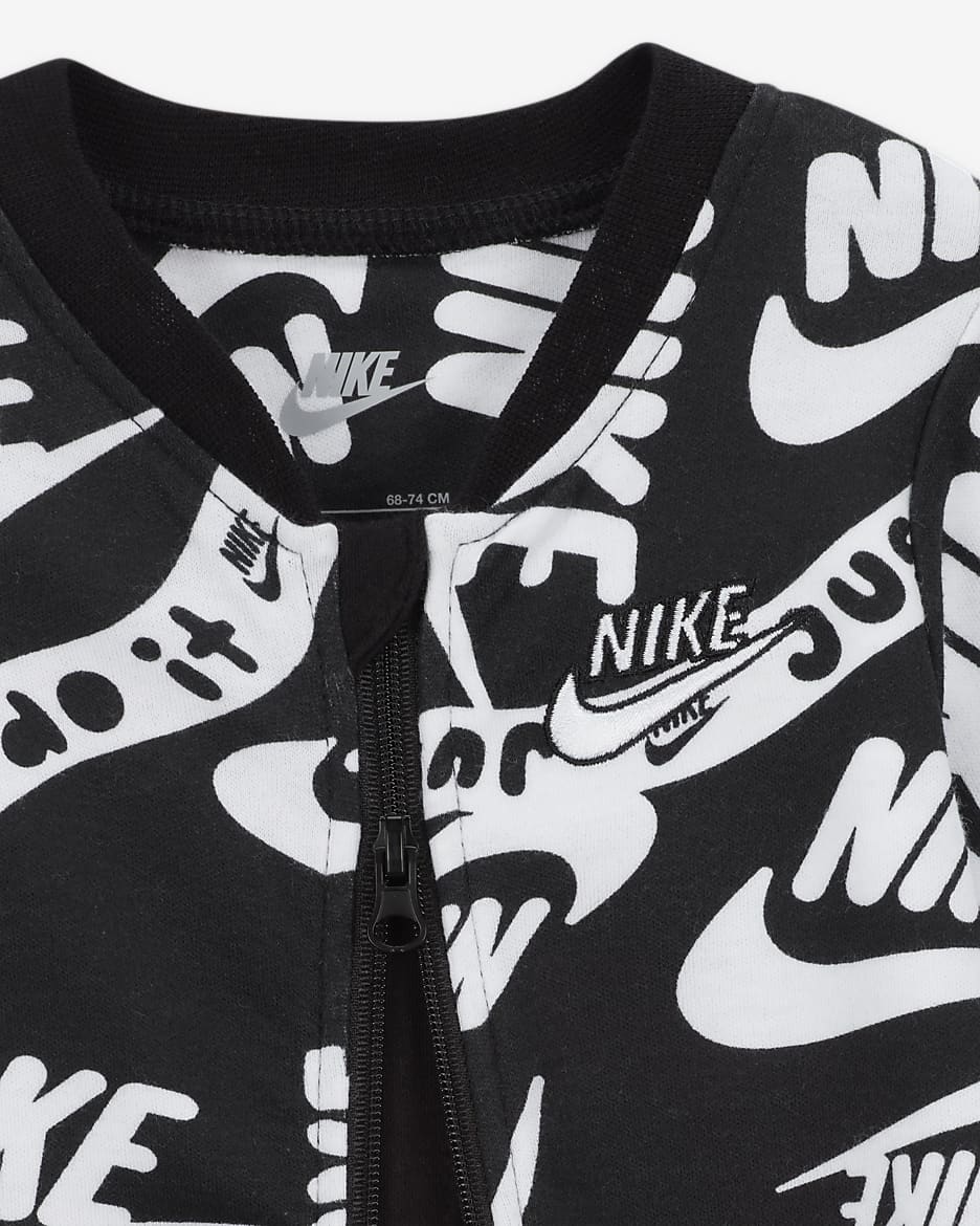 Mono para bebé Nike Sportswear Club Printed Coverall - Negro