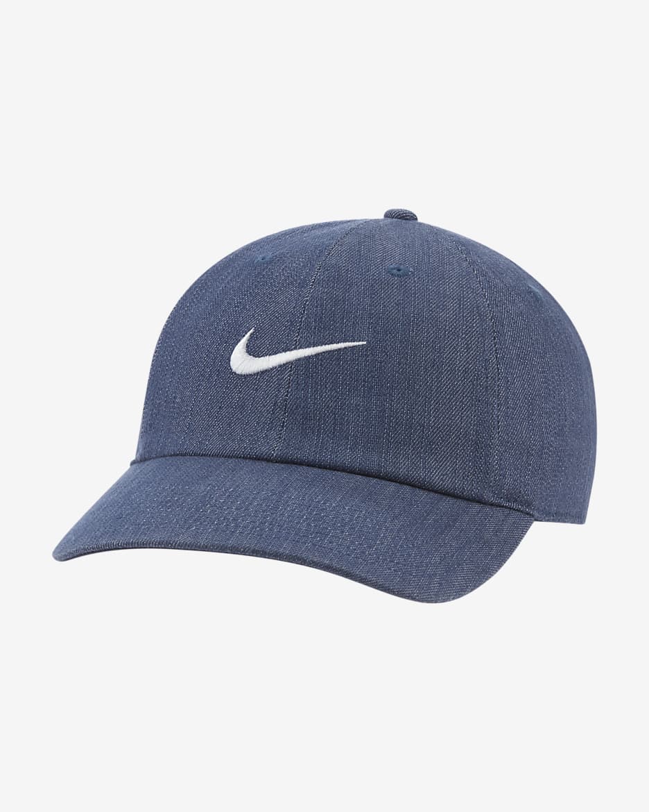 Nike Sportswear Heritage86 Swoosh Denim Hat - Midnight Navy/White