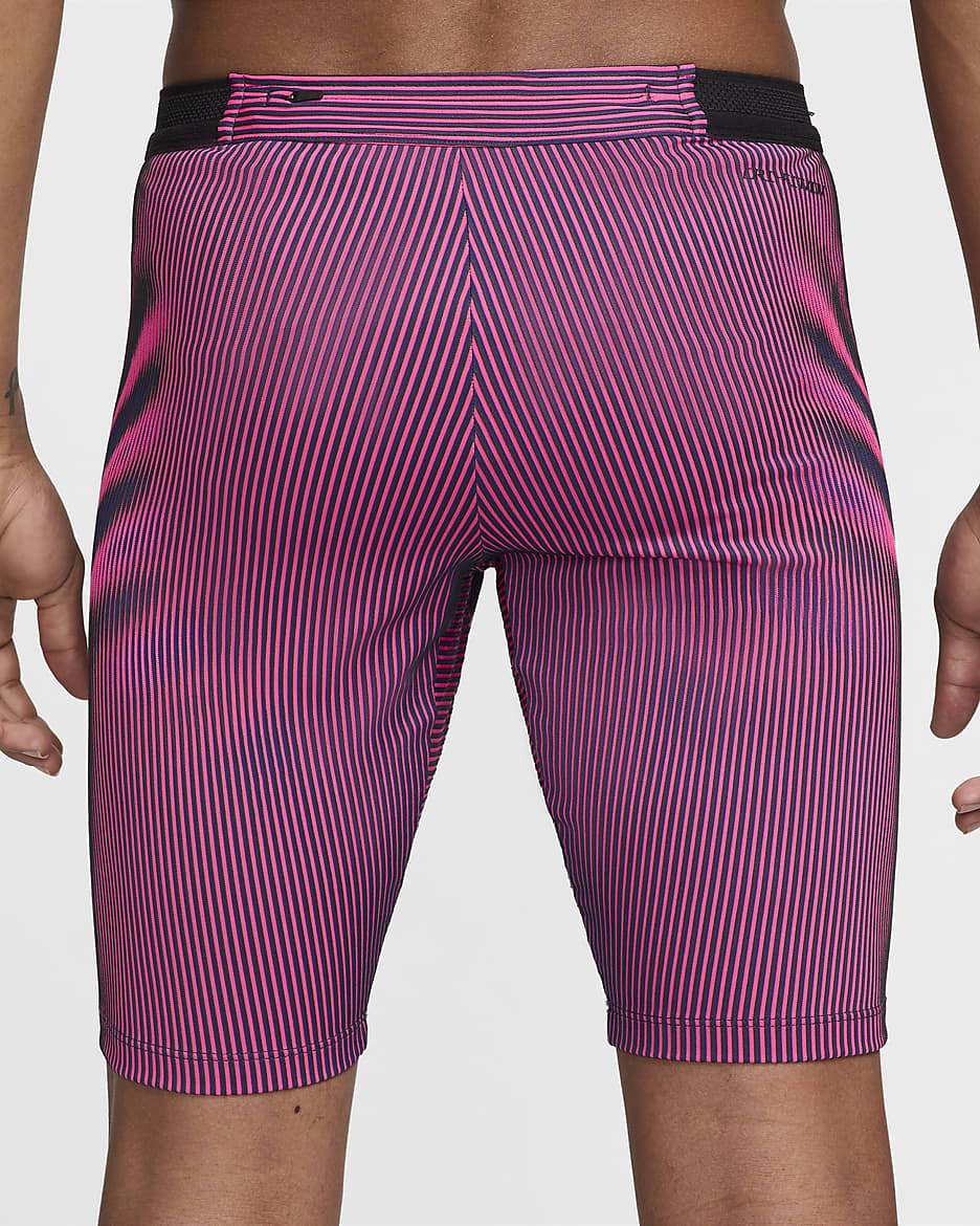 Nike AeroSwift Men's Dri-FIT ADV Running 1/2-Length Tights - Anthracite/Hyper Pink/Court Purple/Black