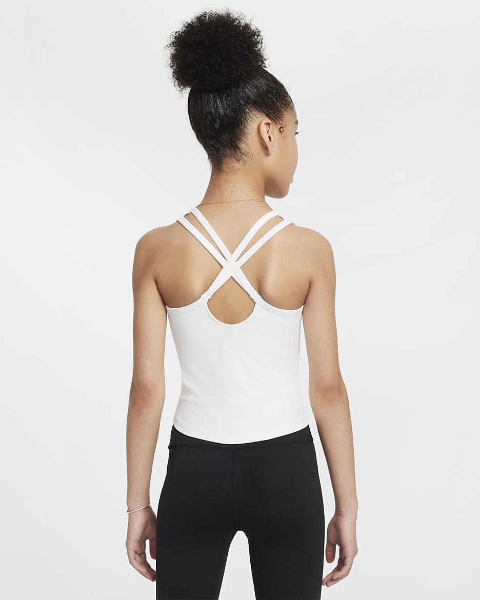 Débardeur Dri-FIT Nike One Fitted pour ado (fille) - Blanc/Noir