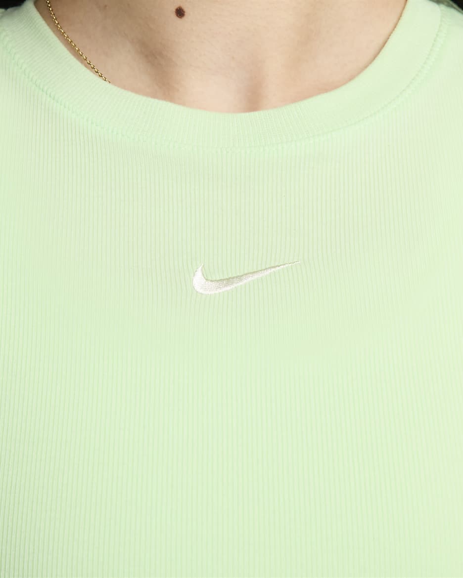 Nike Sportswear Essentials Women's Ribbed Cropped Tank Top - Vapour Green/Sail