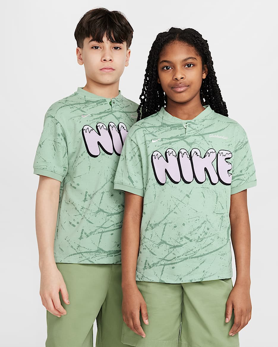 Nike SB Older Kids' Dri-FIT Skate Top - Steam/Bleached Lilac