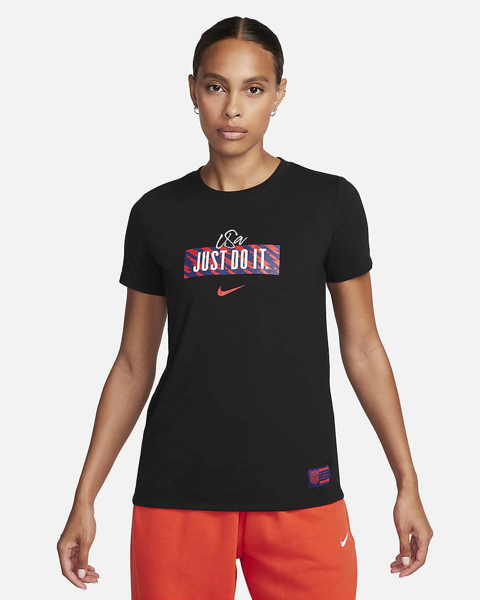 Playera de fútbol Nike para mujer U.S. - Negro