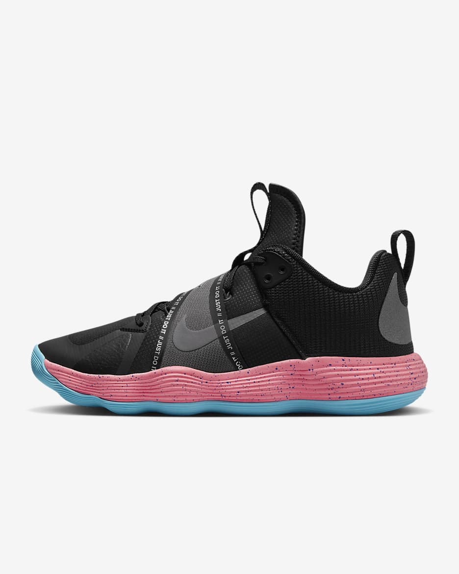 Nike React HyperSet LE-indendørssko - sort/Metallic Silver/Sunset Pulse/Metallic Dark Grey