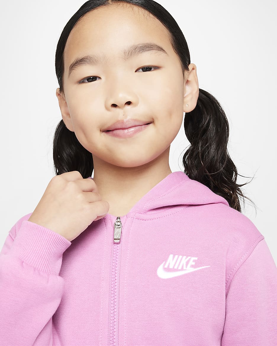 Nike Full-Zip Club Set Little Kids 2-Piece Hoodie Set - Magic Flamingo