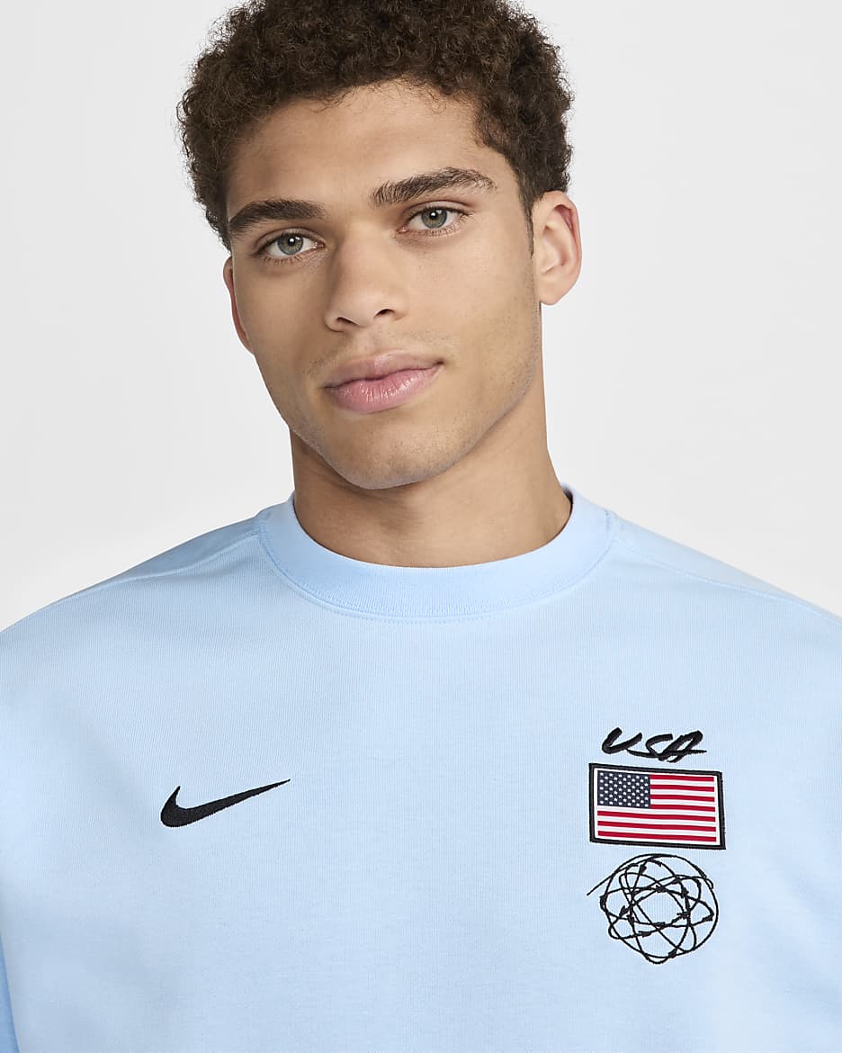 USA Solo Nike Dri-FIT ADV Breaking kerek nyakkivágású férfipulóver - Celestine Blue/Fehér