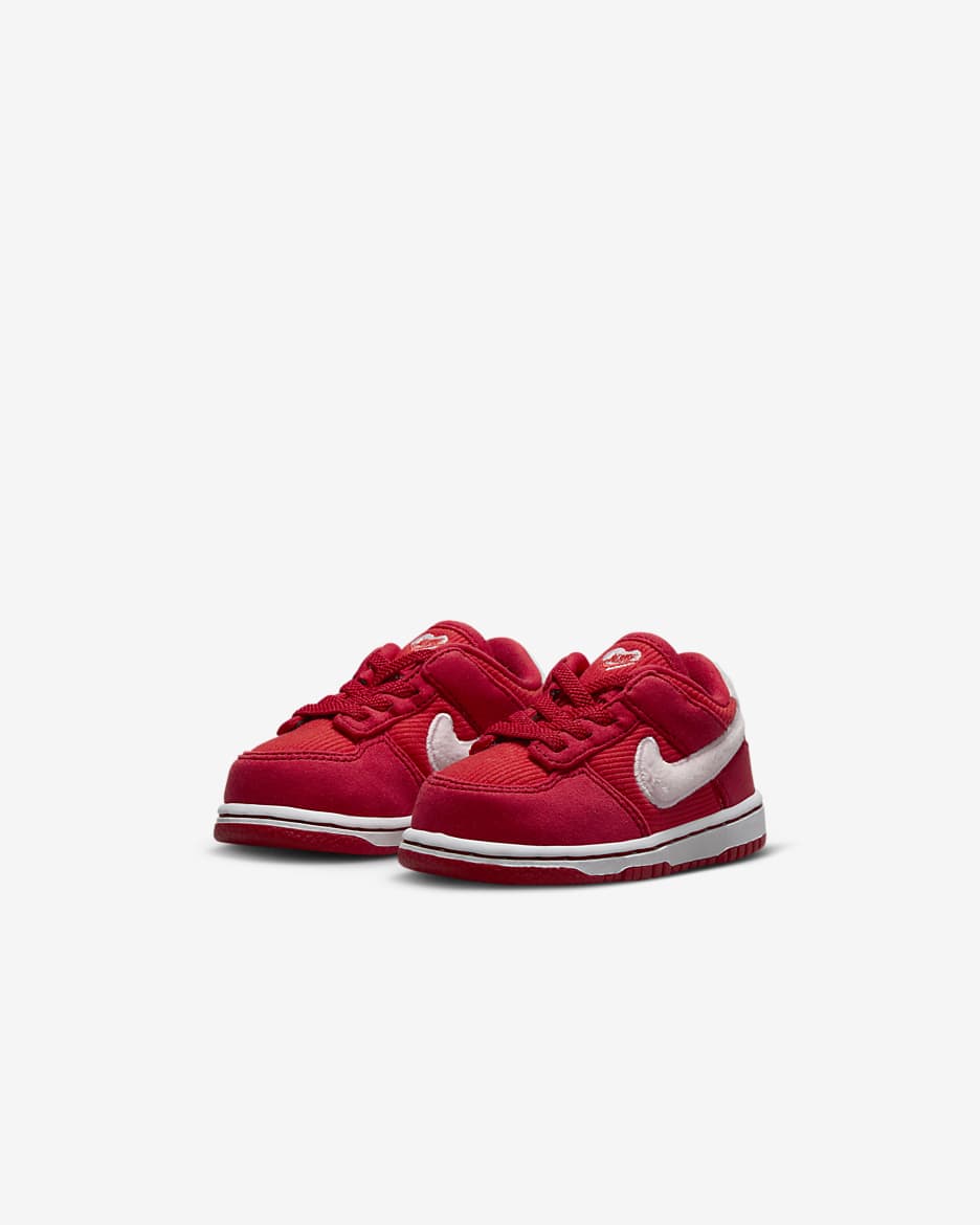 Nike Dunk Low Baby/Toddler Shoes - Fire Red/Light Crimson/White/Pink Foam