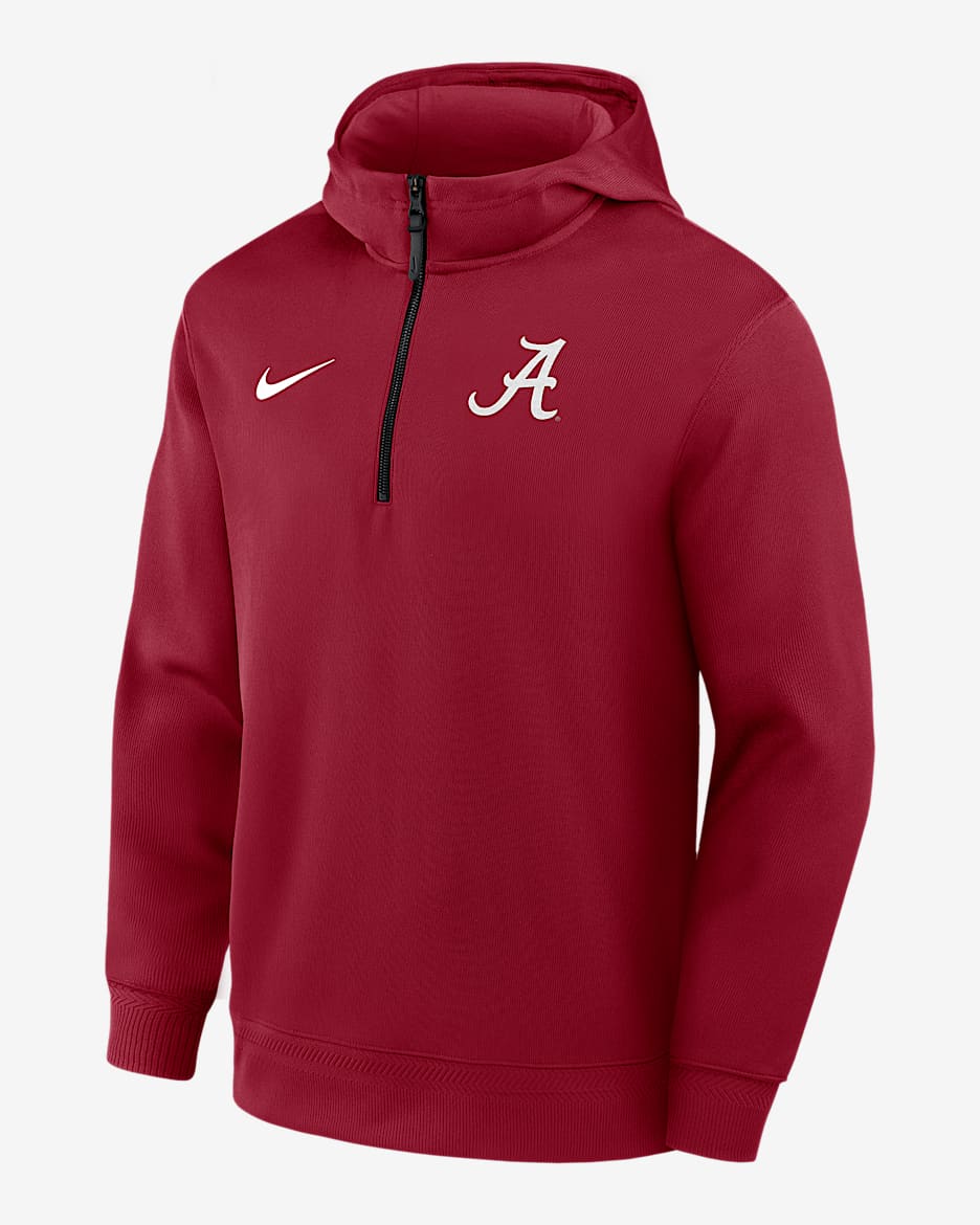 Alabama Coaches Premium Men’s Nike Dri-FIT College 1/4-Zip Hoodie - Crimson