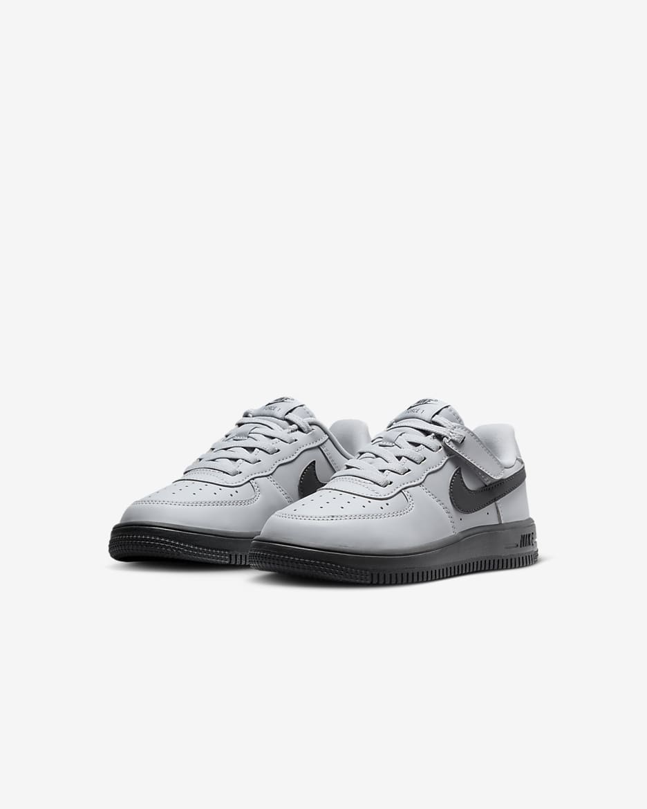 Nike Force 1 Low EasyOn Younger Kids' Shoes - Wolf Grey/Dark Smoke Grey