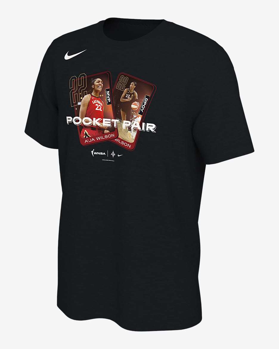 Playera Nike WNBA MVP para hombre A’ja Wilson Las Vegas Aces - Negro