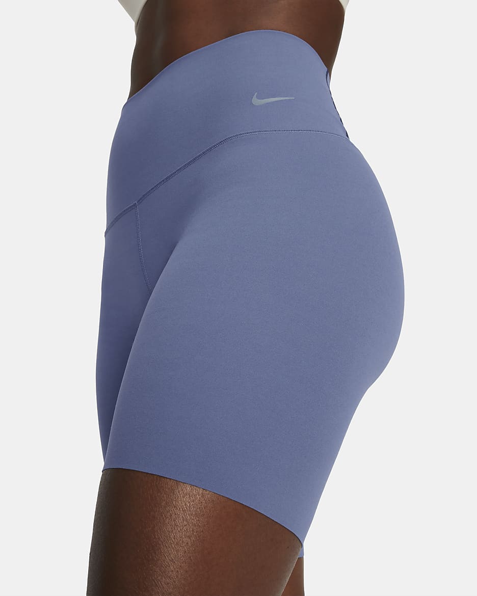 Nike Zenvy Women's Gentle-Support High-Waisted 8" Biker Shorts - Diffused Blue/Black