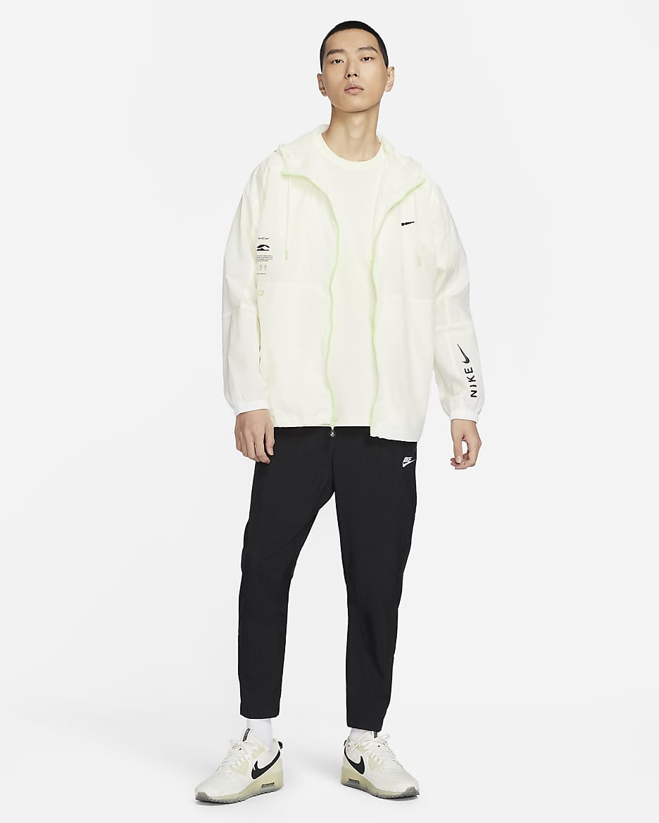 เสื้อแจ็คเก็ตมีฮู้ดผู้ชายแบบทอ Nike Sportswear - Sail