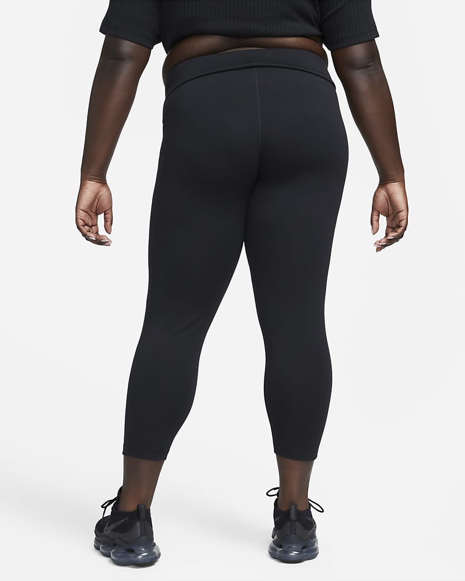 Nike Sportswear Classic Women's High-Waisted 7/8 Leggings (Plus Size) - Black/Sail