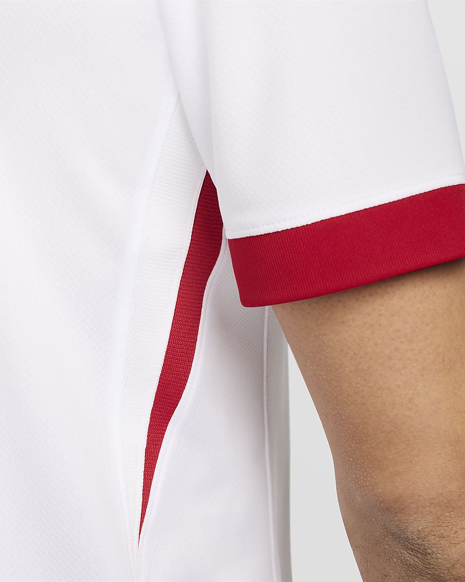 Pánský domácí fotbalový dres Nike Dri-FIT Replica Polsko Stadium 2024/25 - Bílá/Sport Red/Sport Red