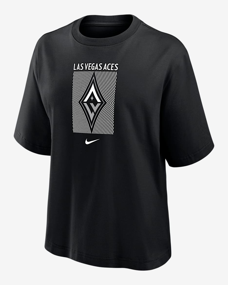 Playera Nike de la WNBA de corte cuadrado para mujer Las Vegas Aces - Negro