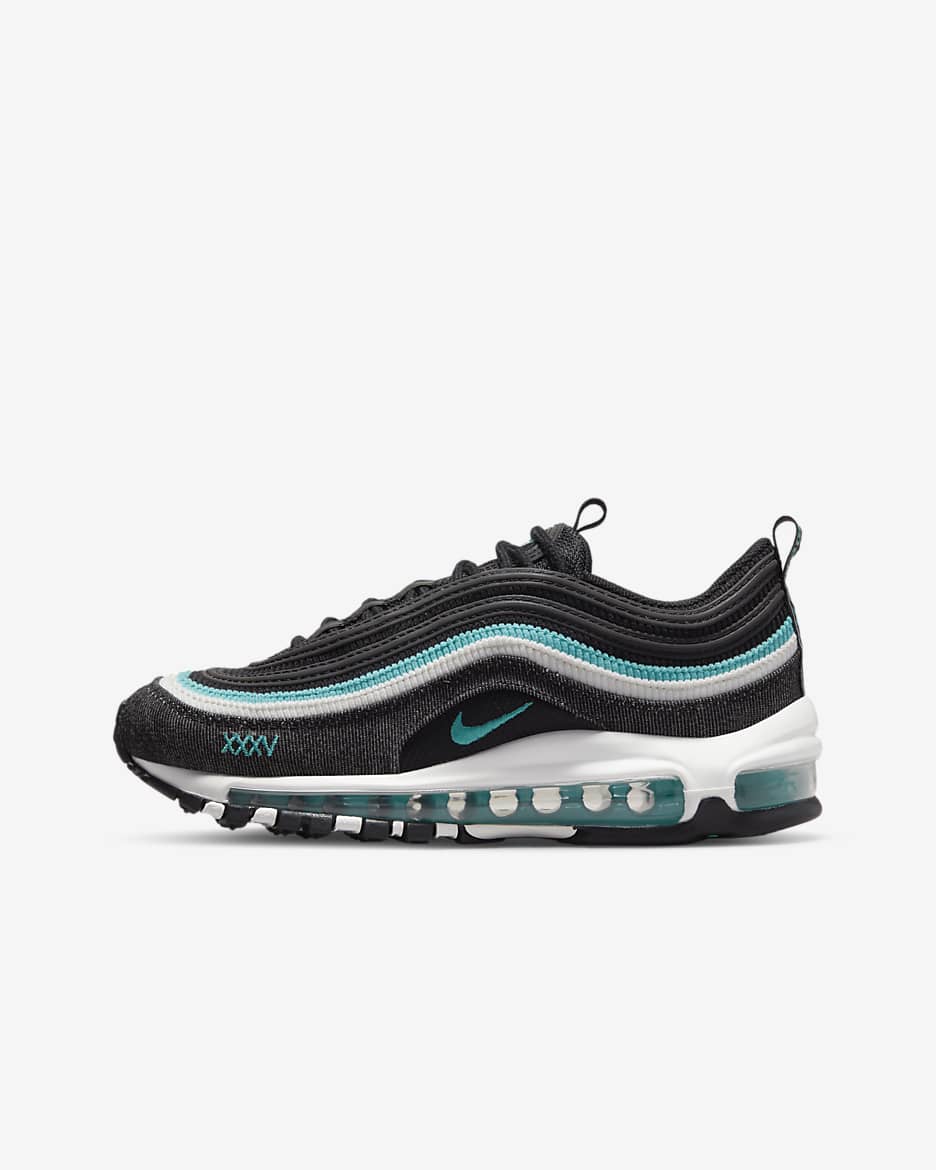 Calzado para niños grandes Nike Air Max 97 SE - Negro/Blanco cumbre/Turquesa deportivo