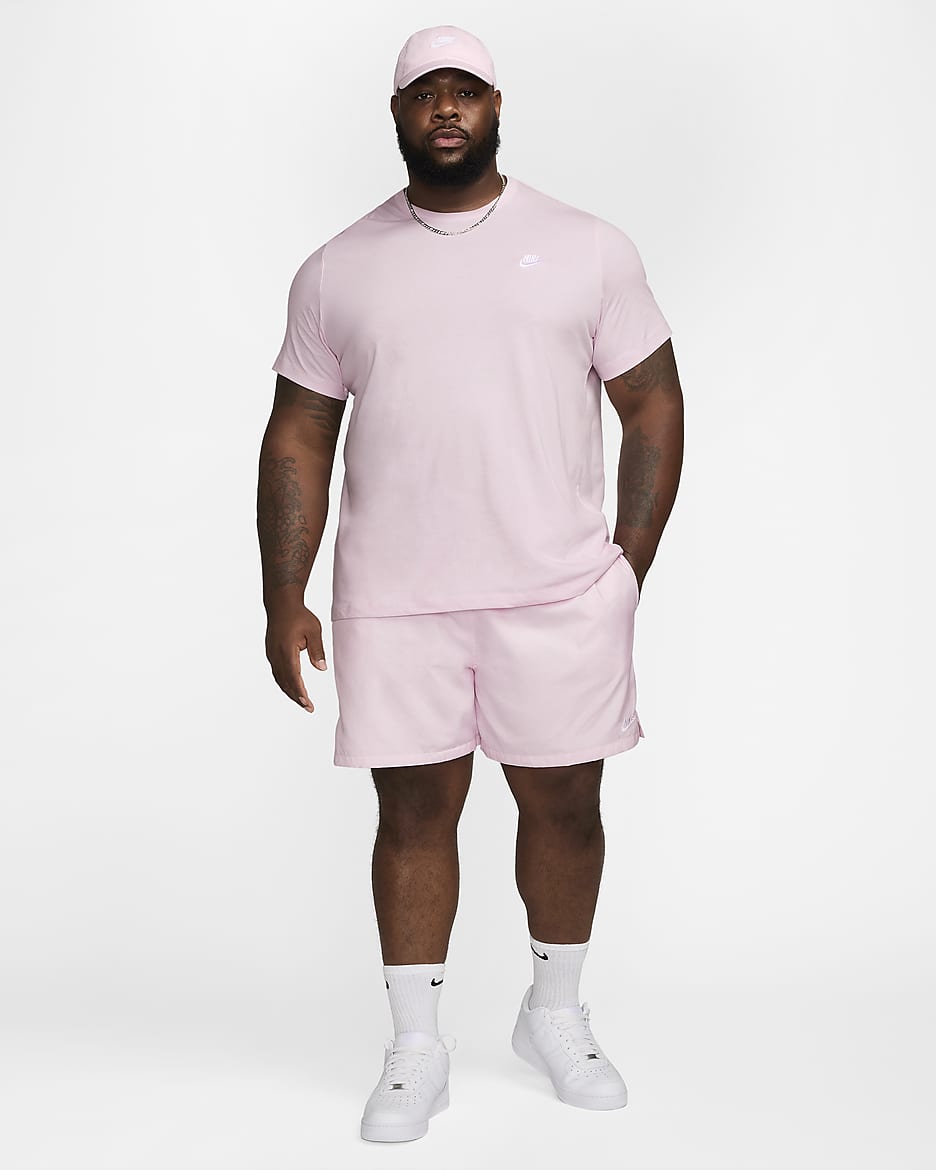 Nike Club Dokuma Bol Erkek Şortu - Pink Foam/Beyaz