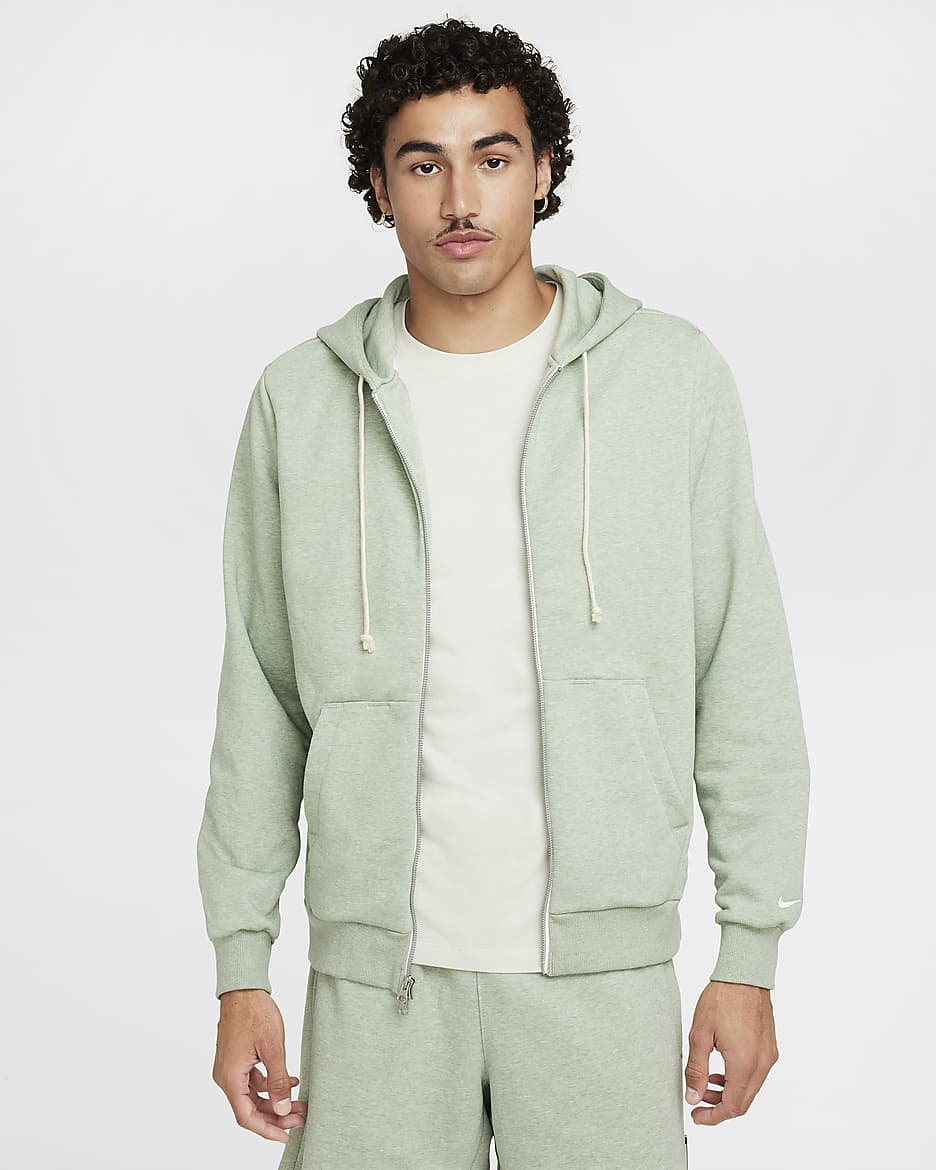 Nike Standard Issue Men's Dri-FIT Full-Zip Basketball Hoodie - Jade Horizon/Heather/Pale Ivory