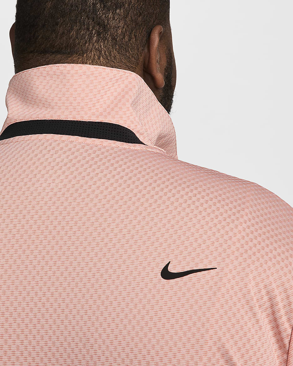 Golfpikétröja Nike Tour Dri-FIT för män - Light Madder Root/Guava Ice/Madder Root/Svart