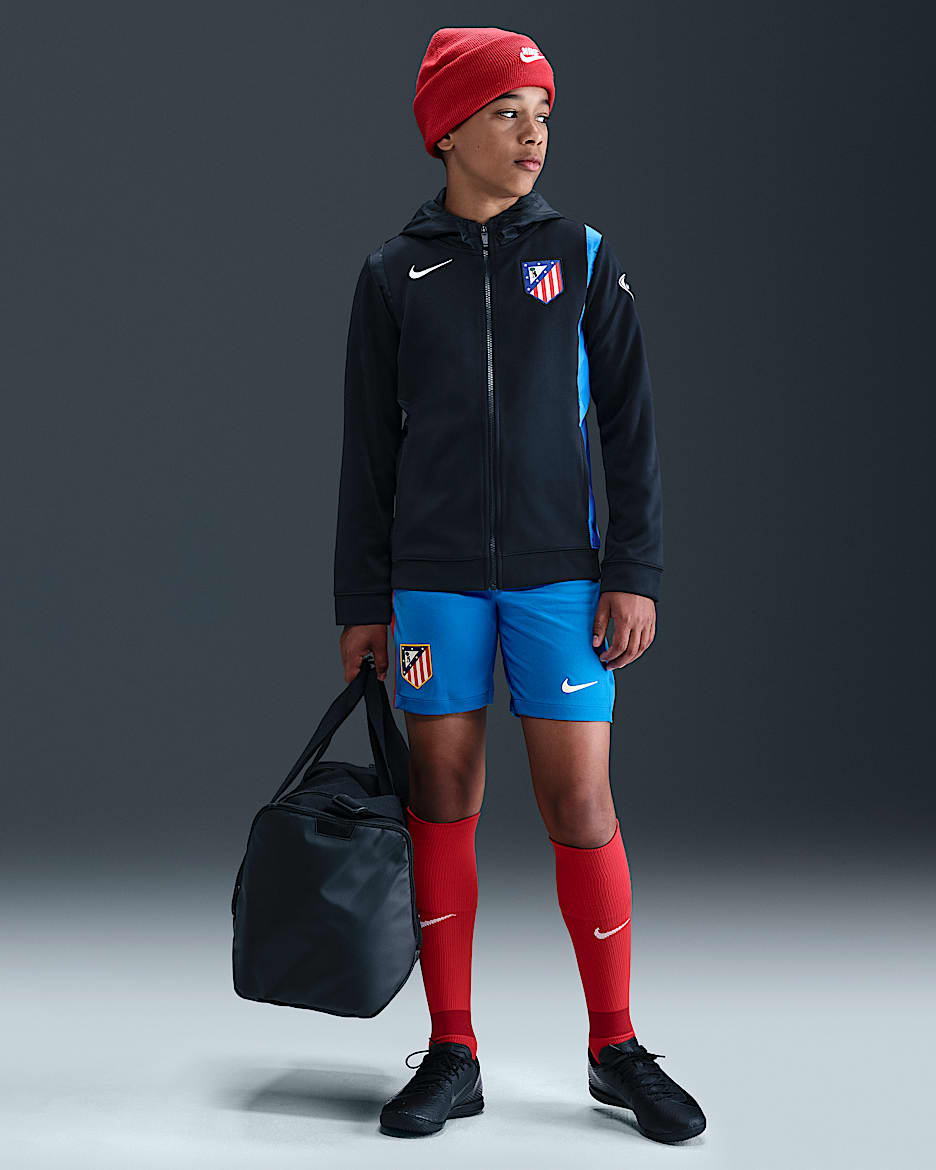 Atlético Madrid 2025/26 Stadium Third Nike Dri-FIT Total 90 Replika-Fußballshorts (ältere Kinder) - Photo Blue/Weiß