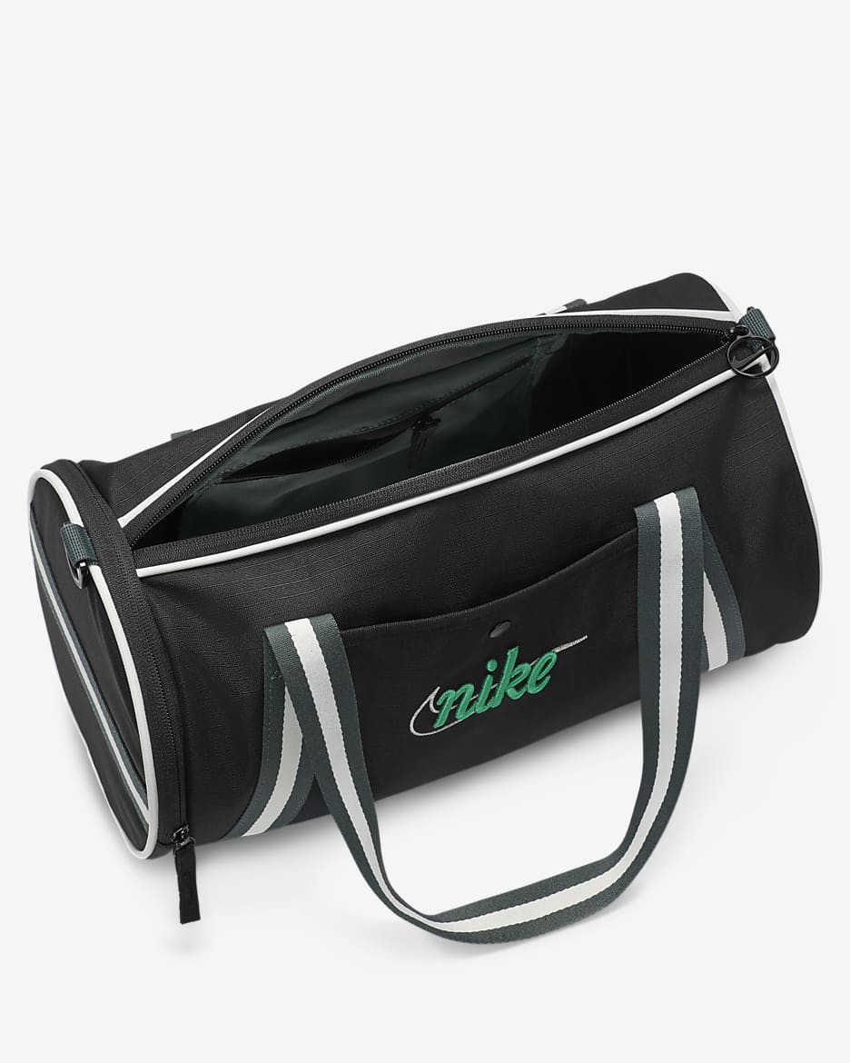 Nike Heritage Retro Duffel Bag (13L) - Black/Vintage Green/Stadium Green