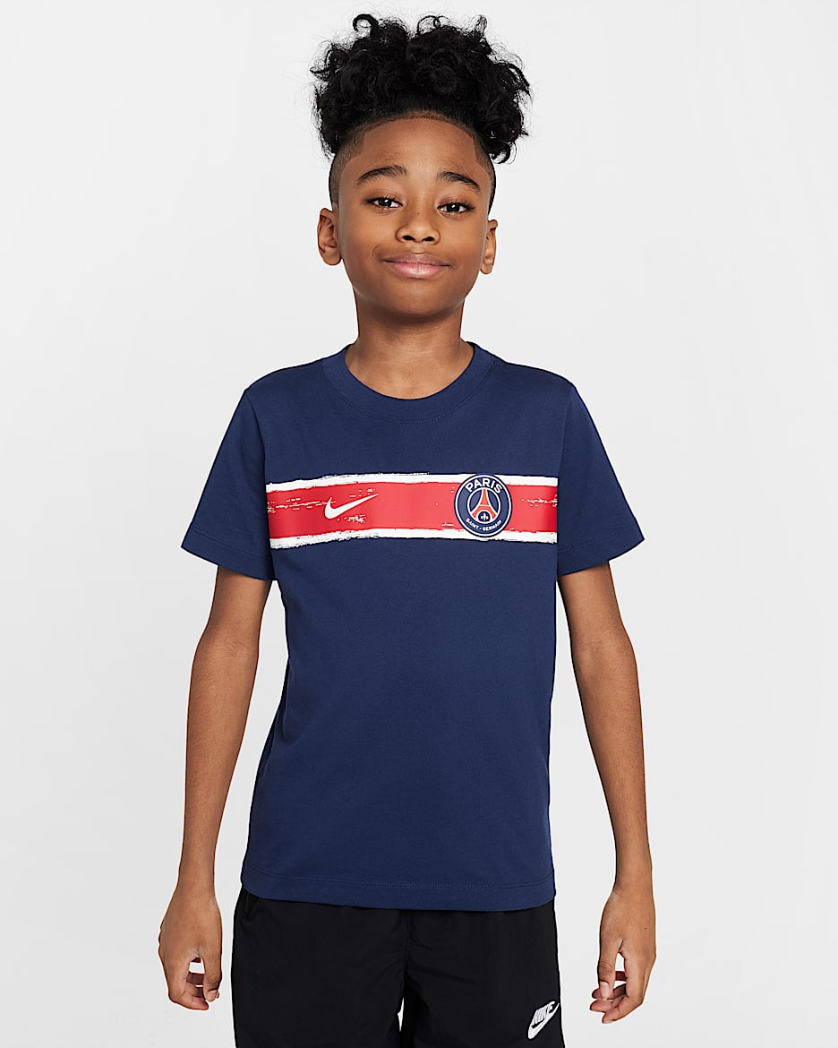 Paris Saint-Germain Heritage Older Kids' Nike Football T-Shirt - Midnight Navy