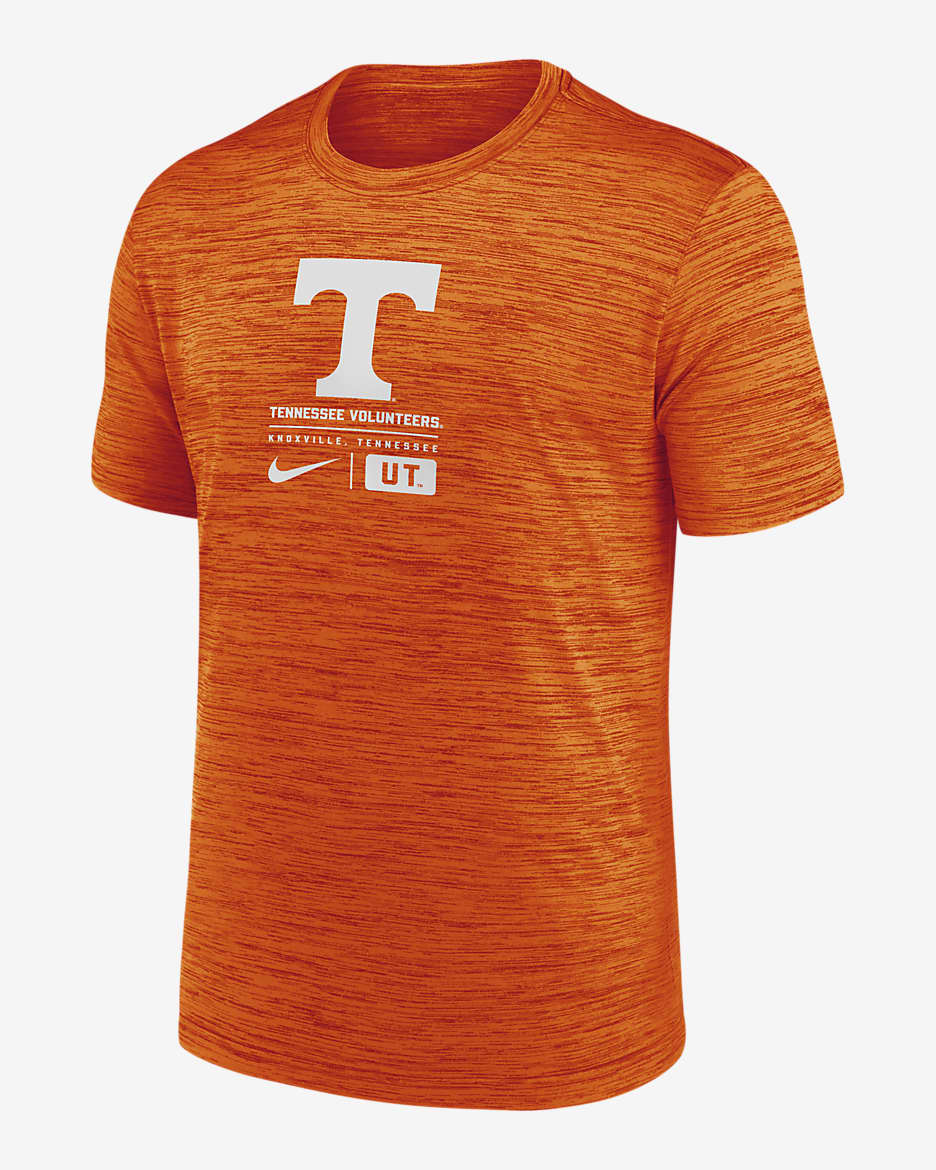 Playera universitaria Nike Dri-FIT para hombre Tennessee Volunteers Campus Center Block Velocity - Naranja
