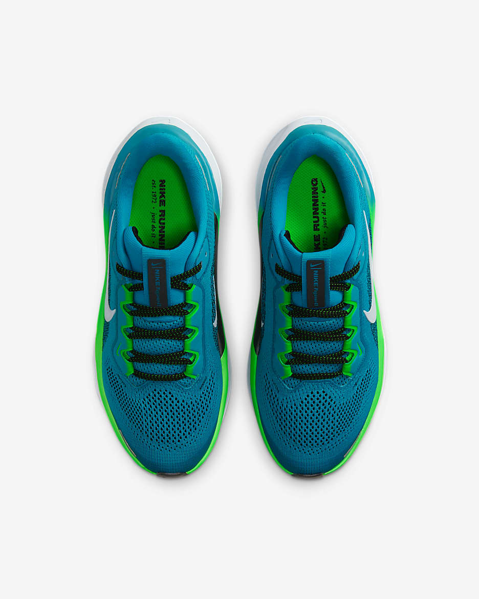 Nike Pegasus 41 hardloopschoenen voor kids (straat) - Aquamarine/Zwart/Green Strike/Football Grey