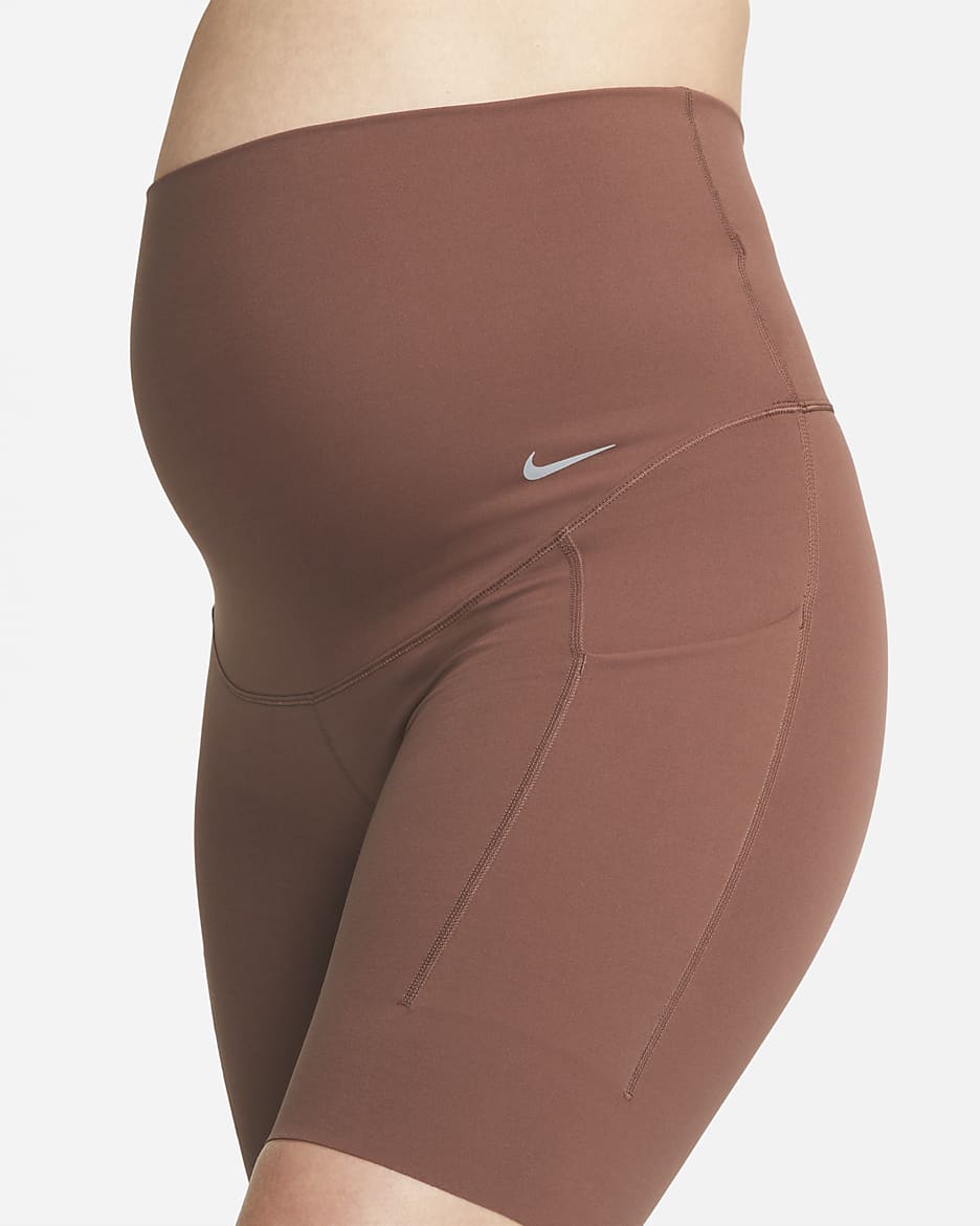 Nike Zenvy (M) Women's Gentle-support High-waisted 20cm (approx.) Biker Shorts with Pockets (Maternity) - Dark Pony