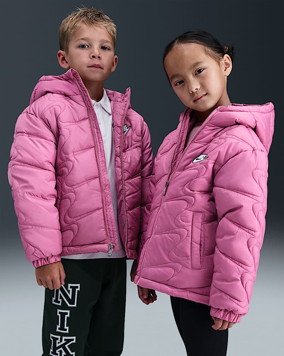 Nike Little Kids' Swoosh Quilted Puffer Jacket - Magic Flamingo