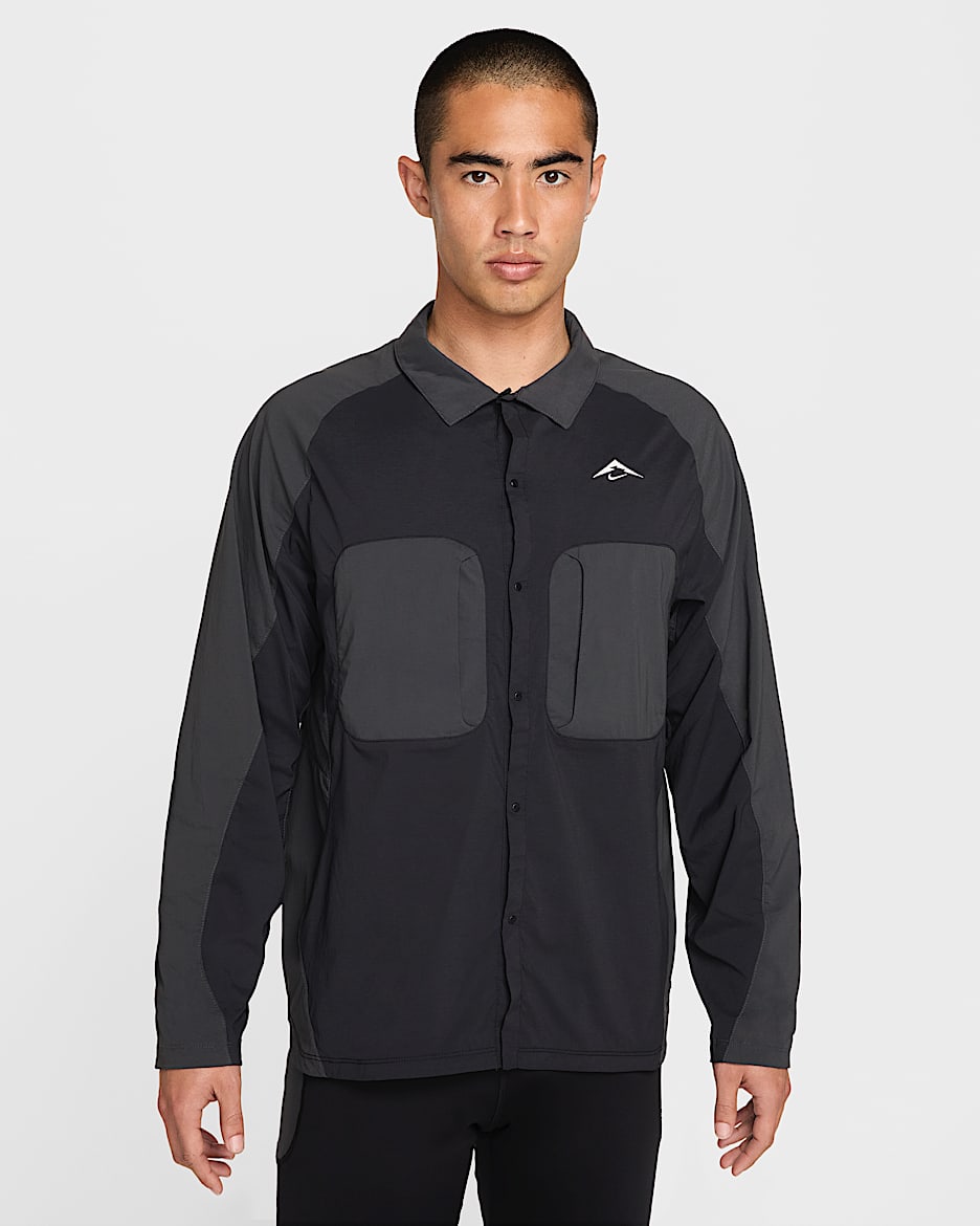 Nike Trail Men's Dri-FIT ADV UV Running Shirt Jacket - Black/Anthracite/Summit White