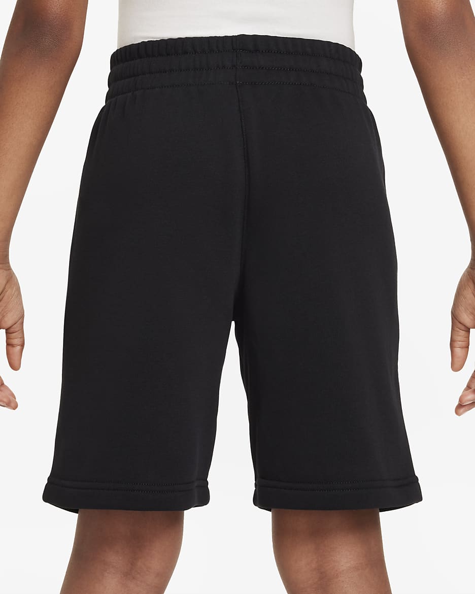 Nike Sportswear Club Fleece Big Kids' French Terry Shorts - Black/White